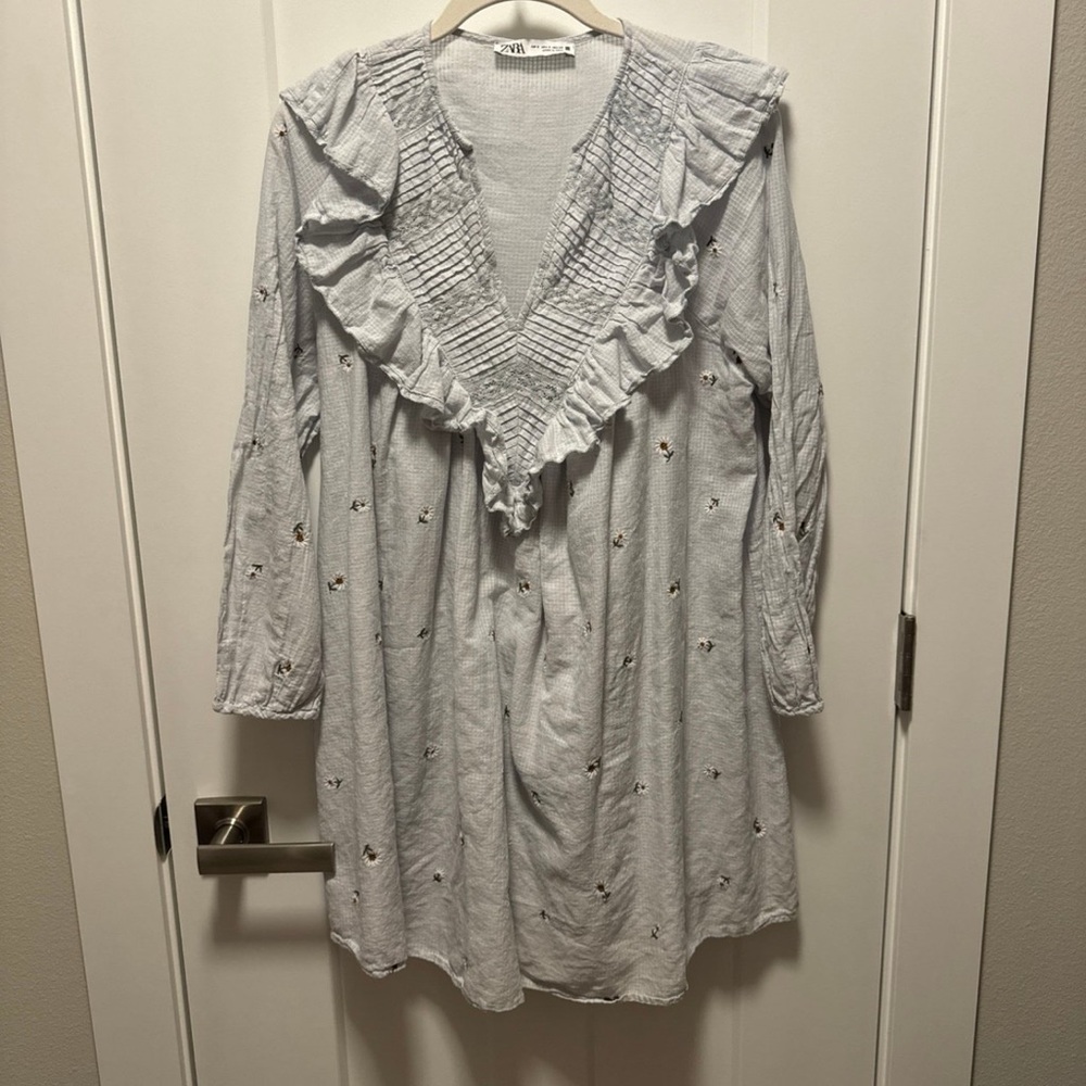Zara floral embroidered dress
